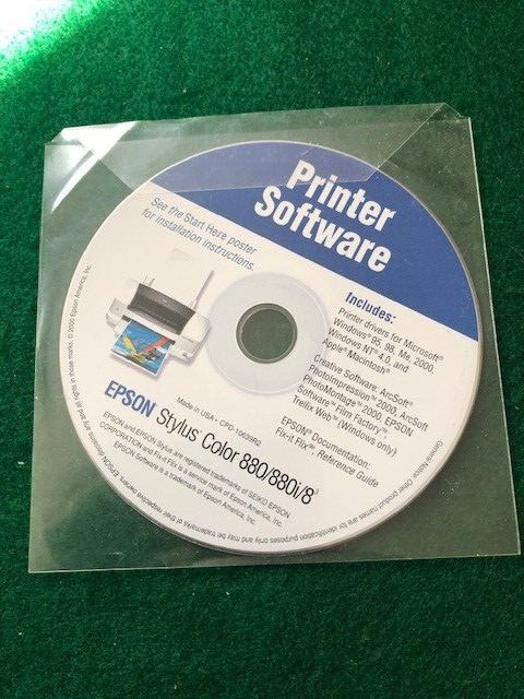 Epson Stylus Color 880/880i Printer Software cd, Win 95/98/Me/2000/NT/Apple Mac