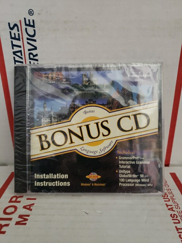 Transparent Language Inc BONUS CD Language Software – NEW Sealed – #171