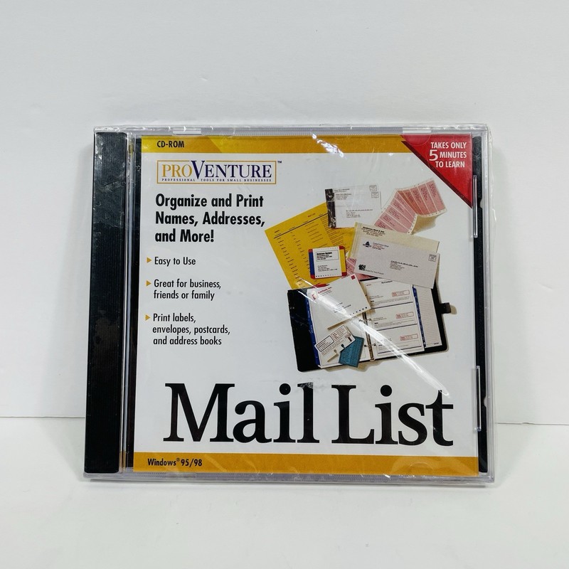 Pro Venture Mail List 1999 CD-ROM for Windows 95/98