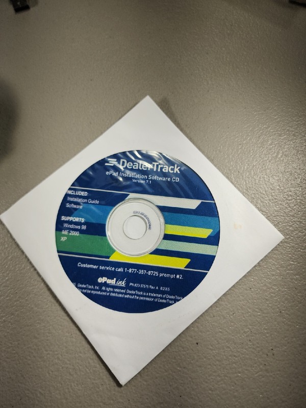 DealerTrack ePad Installation Software CD Version 7.1 Windows 98,ME 2000, XP