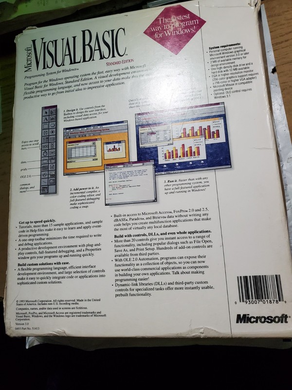 New Microsoft Visual Basic Programming System For Windows Standard Edition 3.0 gallery