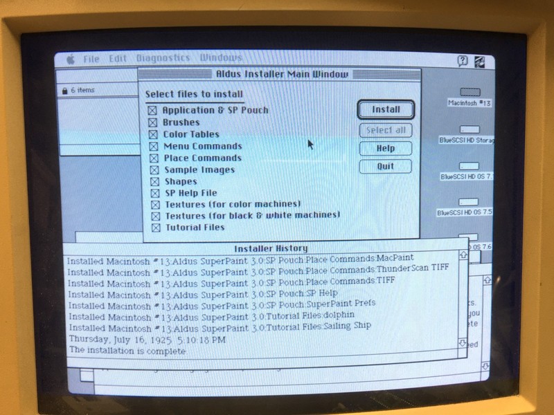 Vintage Macintosh software : ALDUS SUPERPAINT v3.0 - Manual and Software gallery