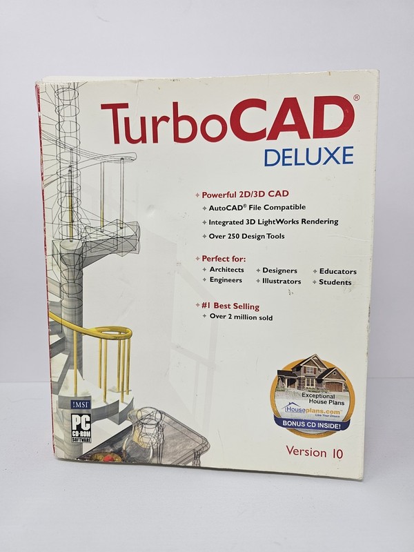 TurboCAD Deluxe Version 10 PC Windows 98/NT4/Me/2000/XP Sealed NEW
