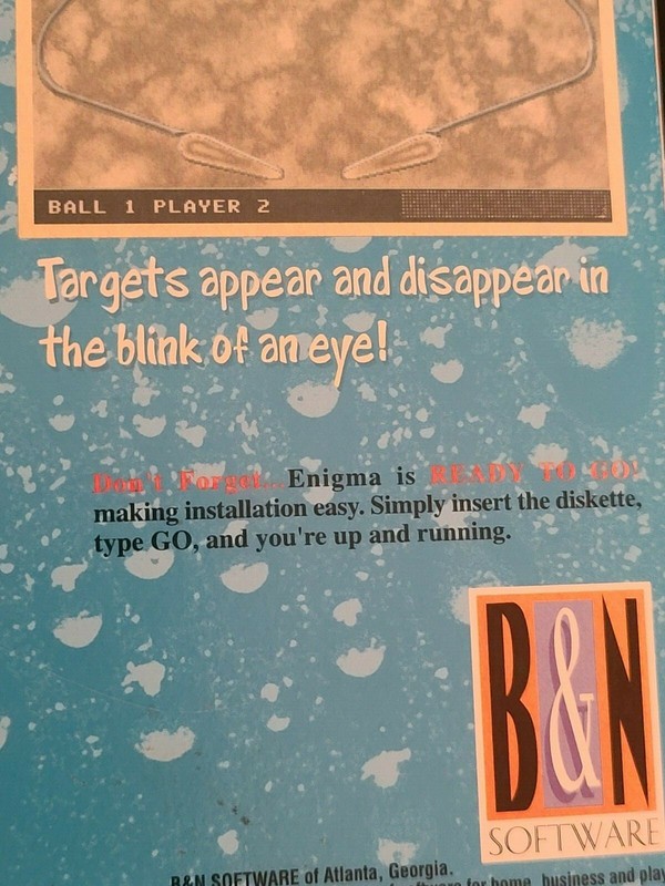Enigma (1995) Pinball Game for DOS on 3.5" Diskette! B&N Software gallery