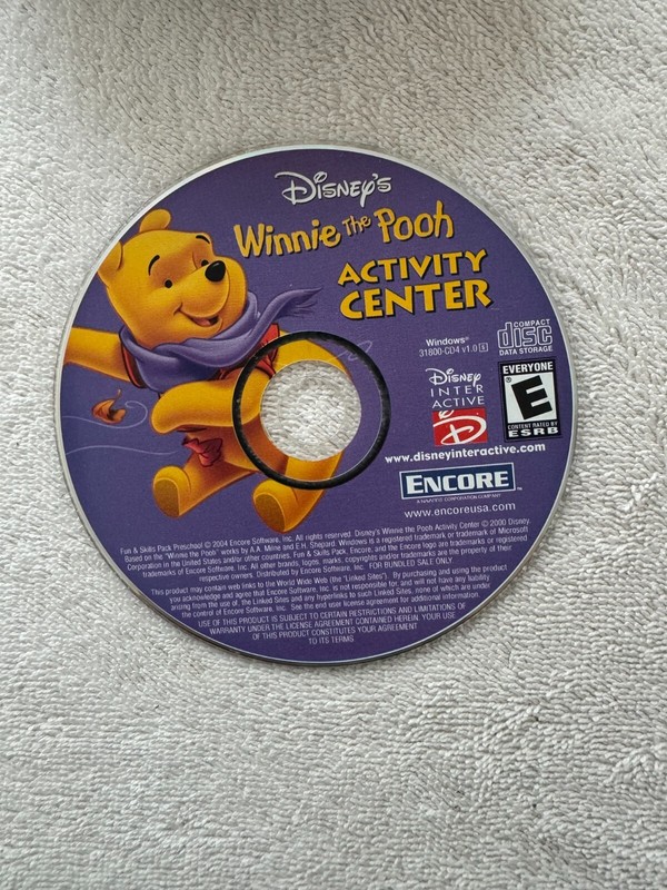 Disney’s Winnie The Pooh Activity Center CD 2004 Encore Software