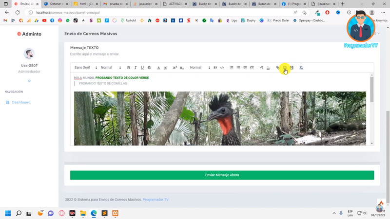 Sistema Web para envíos de correo masivo | PHP, JAVASCRIPT, JQUERY, BOOSTRAP gallery