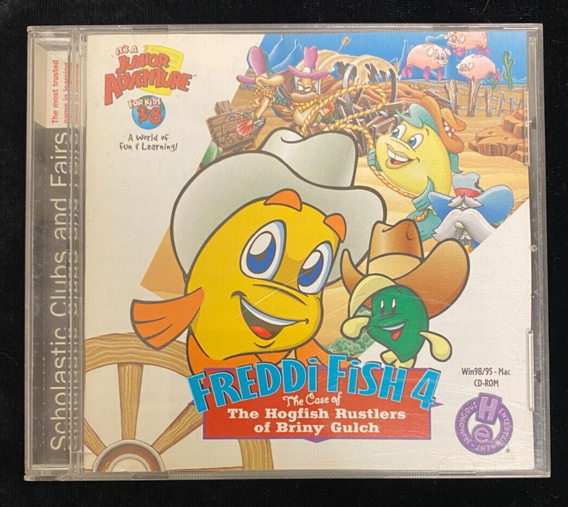FREDDI FISH 4 THE CASE OF THE HOGFISH RUSTLERS OF BRINY GULCH 1999 CD ROM/PC MAC