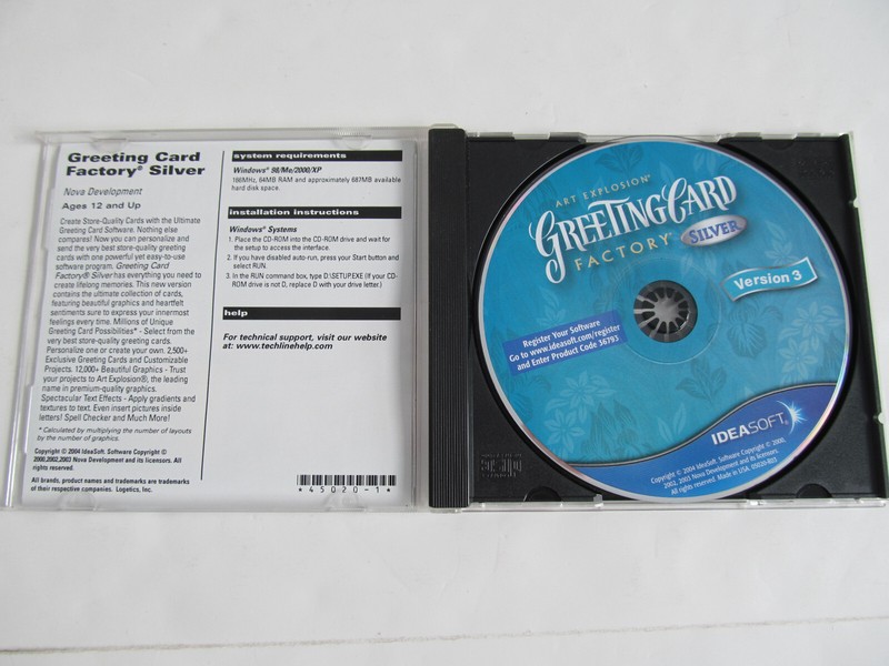 Art Explosion Greeting Card Factory 3 Silver PC CD Custom Projects & Graphics W gallery