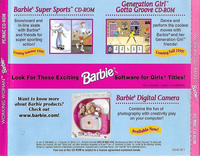 WORKING WOMAN BARBIE CD-ROM software MATTEL MARGO ROBBIE DREAM HOUSE design gallery