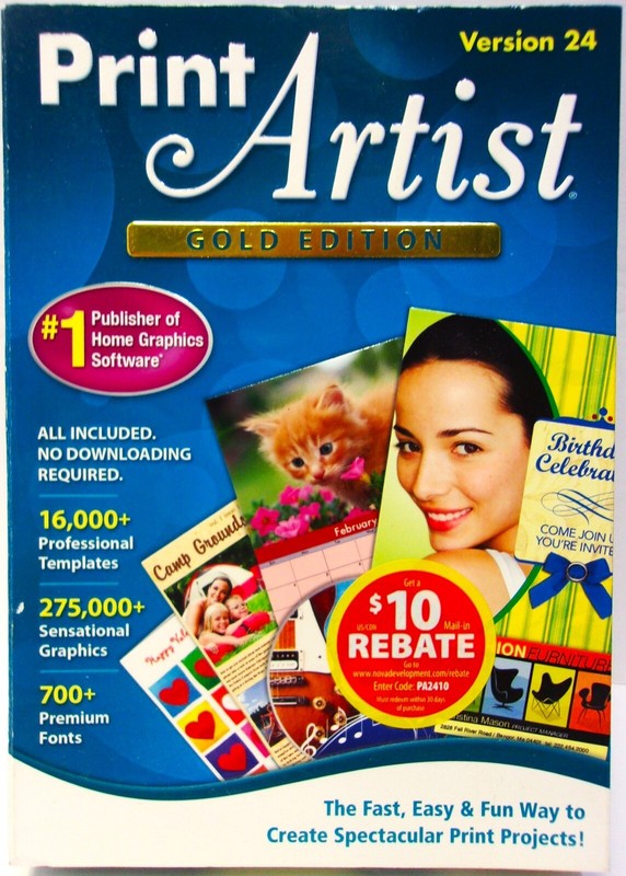 Print Artist (Gold Edition) 2011 PC Computer Home Graphics Software Version 24