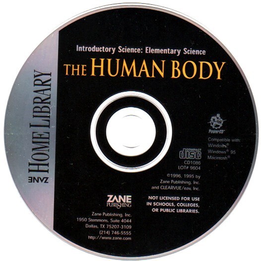 Zane: Elementary Science: The Human Body CD-ROM for Win/Mac - NEW CD in SLEEVE