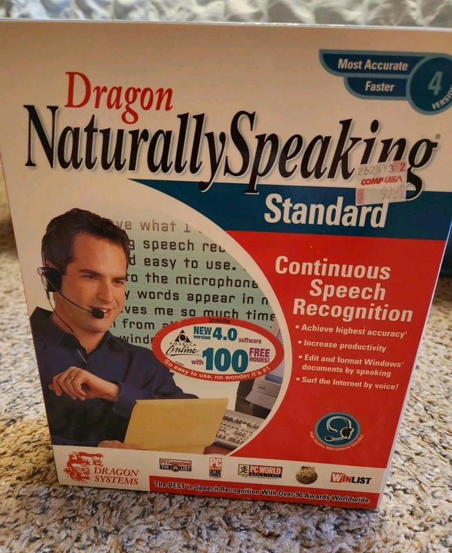 💥 Vtg 90s Dragon Naturally Speaking Standard Version 4 (PC) Win 95 CD-ROM gallery