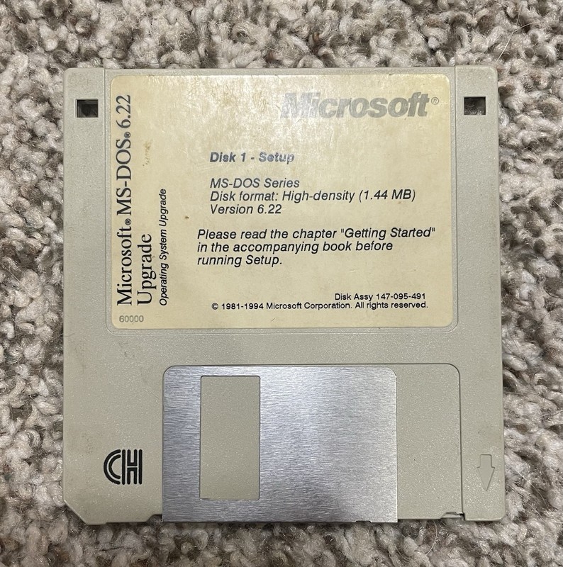Microsoft MS-DOS 6.22 - Installer Floppy Disks - 3.5" 1.44MB - DOS 6.2 3 disks gallery