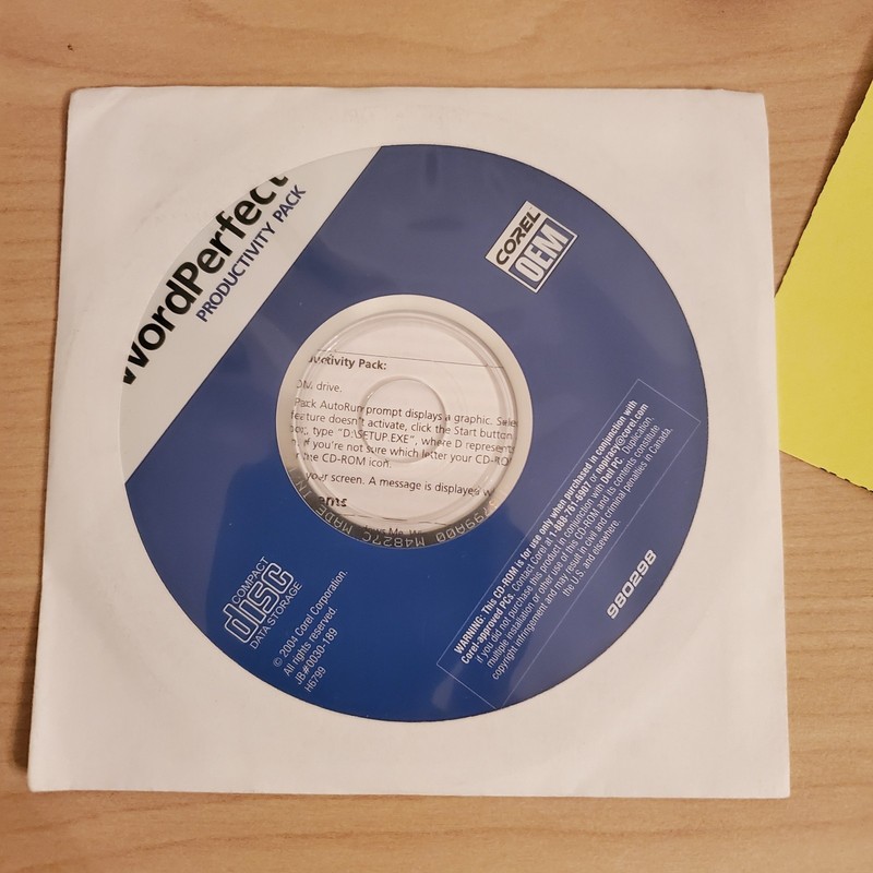 WordPerfect Productivity Pack by Corel Brand New Sealed Dell P/N T7166 980298