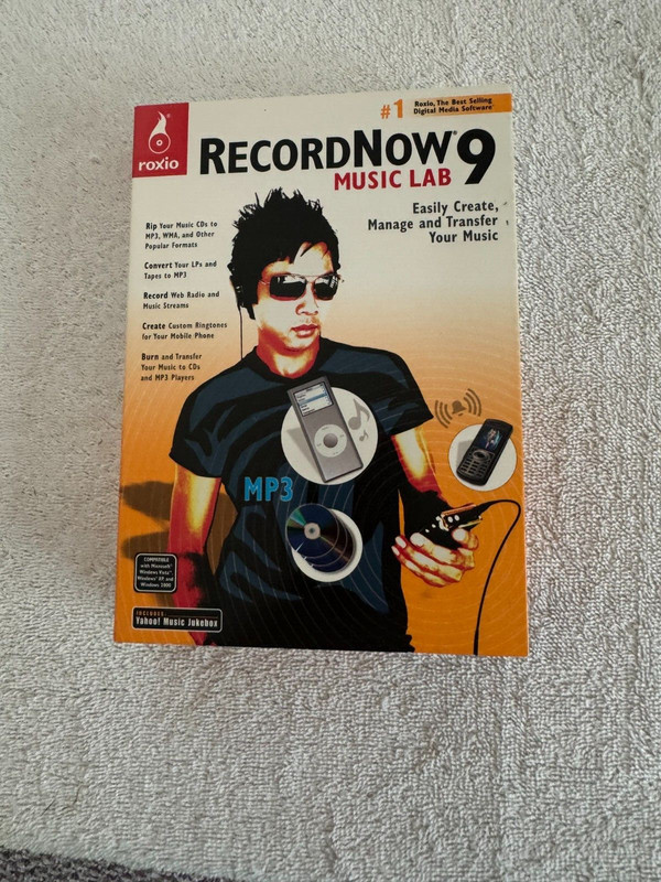 Roxio RecordNow Music Lab 9 – Win Vista/XP SP2/XP Pro x64/Win 2000 SP4 or Later
