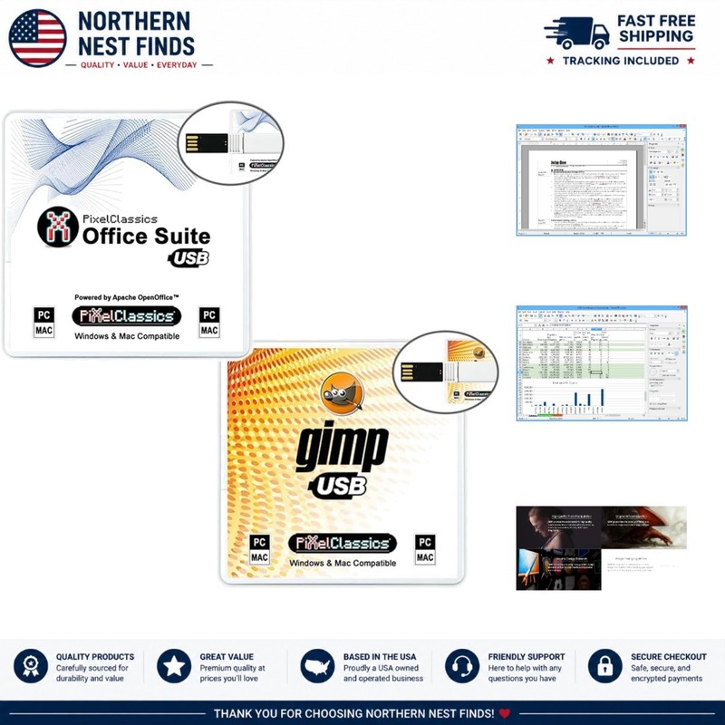Versatile Office Suite 2026 + GIMP – Instant Download on USB, Lifetime License