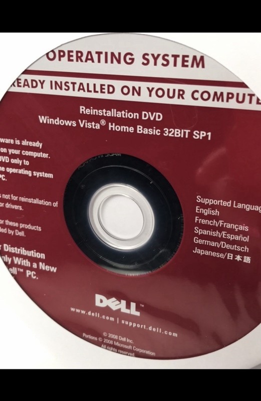 DELL Reinstallation DVD Windows Vista Home Basic 32BIT-SP1 NEW Factory Sealed gallery
