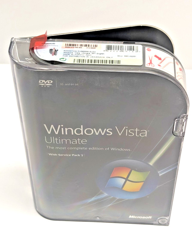 Microsoft Windows Vista Ultimate w/SP1,SKU 66R-02261,Sealed Retail Package