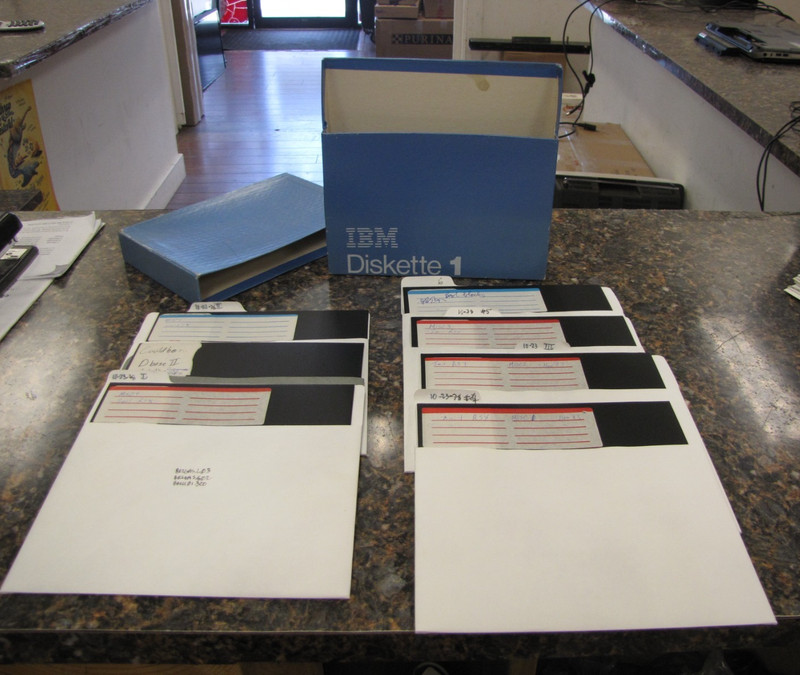 Vintage Lot of (7) 8″ Floppy Disks W/IBM Box – JD420