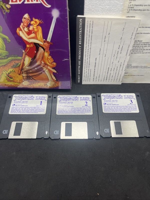Vintage 1989 Sullivan Bluth Presents Dragon’s Lair IBM 3.5 Disks gallery