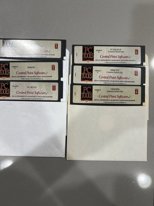Central Point PC Tools Version 6 Floppy Disk Set 5.25”&3.5” DOS Utilities