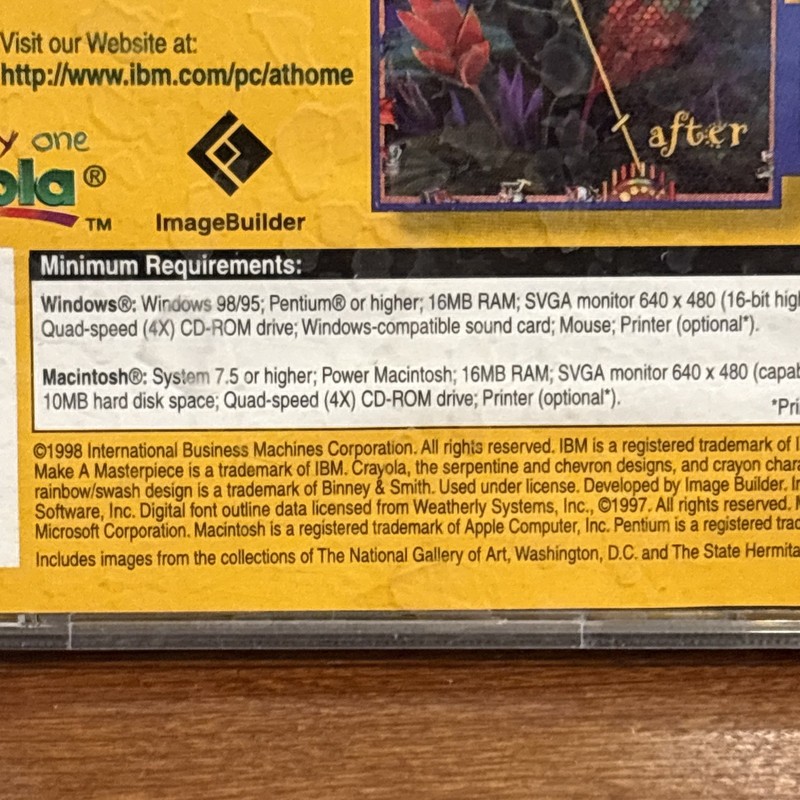 Pair CRAYOLA - Make a Masterpiece (CD-ROM 1998 IBM) Alphabet Coloring Book 2002 gallery
