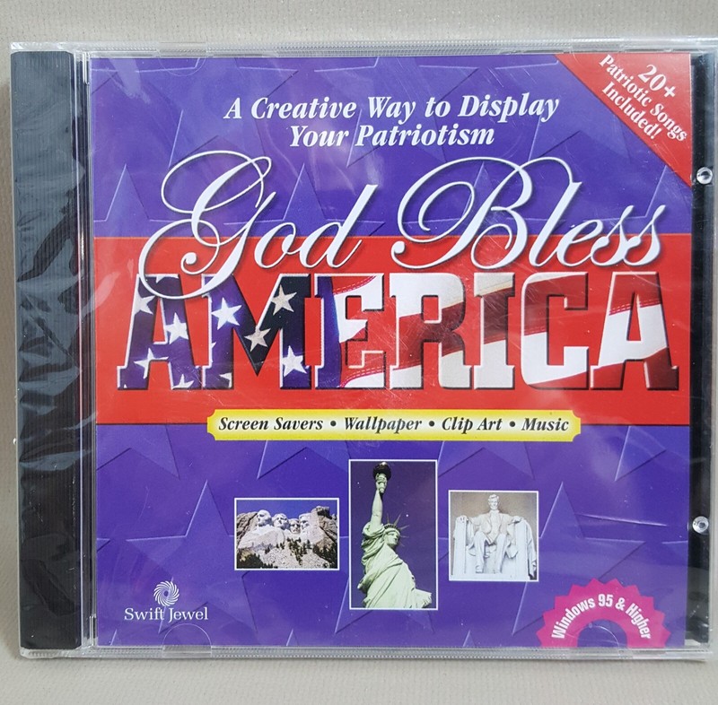God Bless America CD-ROM Patriotic Clip Art – Screensavers, Music Design NEW