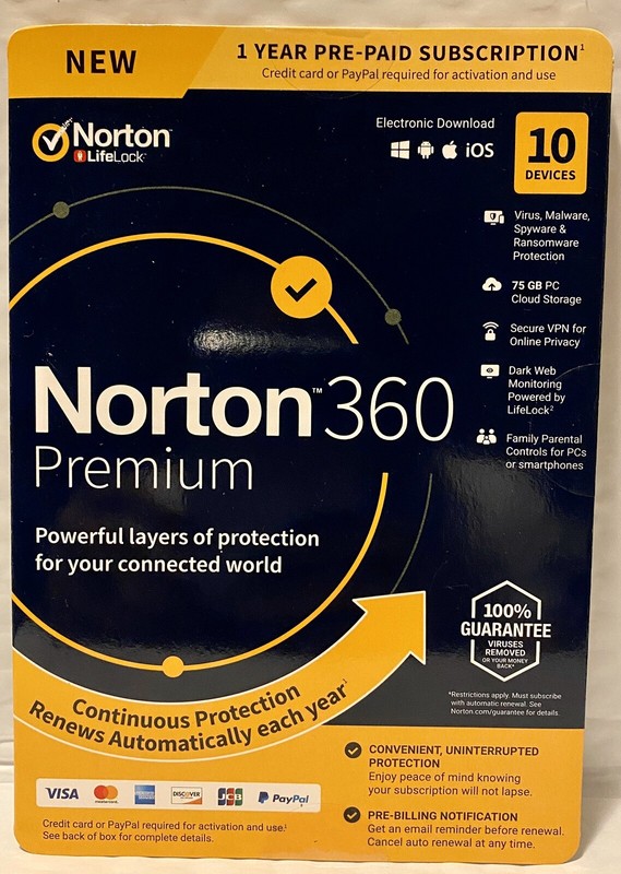 Norton Internet Security with Antivirus Premium – 10 Devices Key Card PC/Mac/AN✔