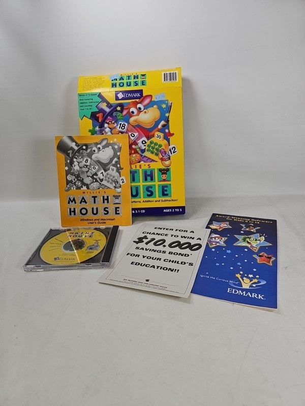 Millie’s Math House Edmark MAC 1992 MAC/Windows 95 RARE CIB CD