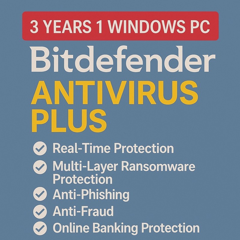 Bitdefender Antivirus Plus 2026 – 3 Years 1 WINDOWS PC – NEW Version