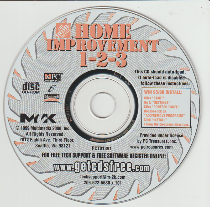 Home Depot Home Improvement 1-2-3 v2.0 2000 CD Program for PC/Mac (F13)