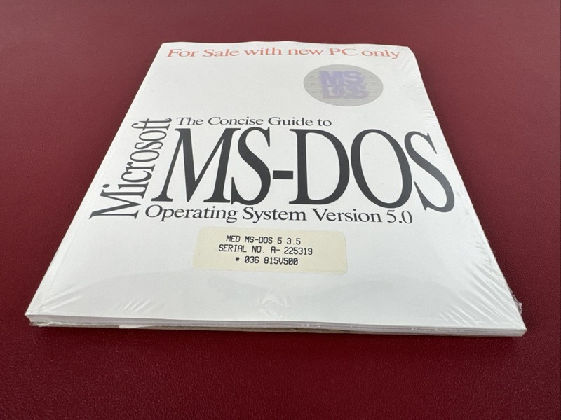 Microsoft Concise Guide to MS-DOS Operating System 5.0 With DISKS, NEW Sealed gallery