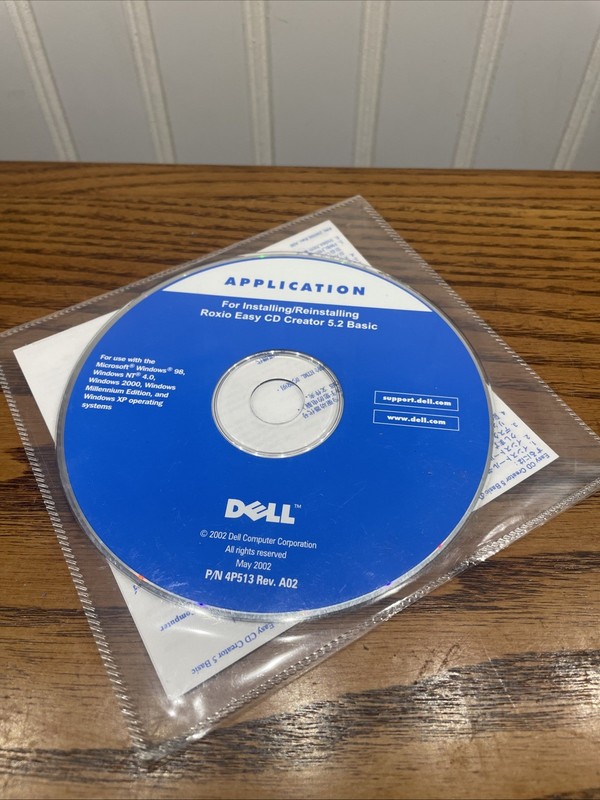 Dell Roxio Easy CD Creator 5.2 Basic System Software Reinstall CD P/N 4P513 NOS