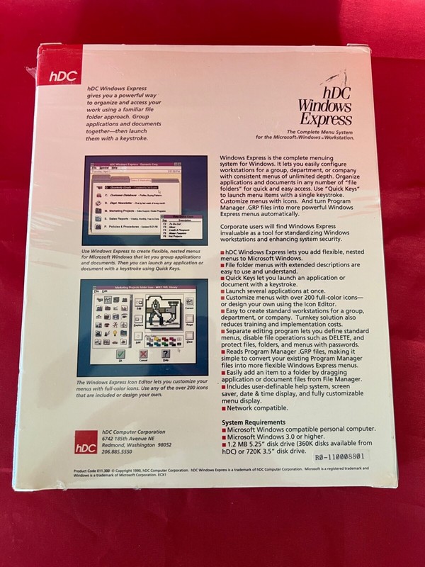 Lot of 3 hDC Microsoft Windows MicroApps: FirstApps/Window Express/FileApps 1M gallery
