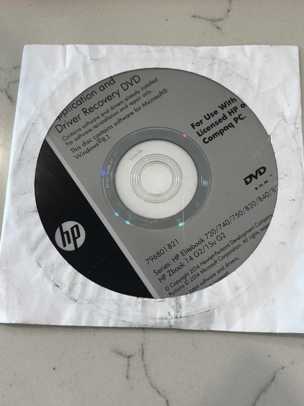 Windows 8 Application & Driver HP Compaq DVD Recovery Repair Cd B21(2)