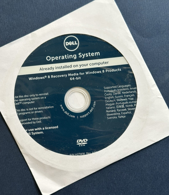 Dell Windows 8 64 Bit SEALED Reinstallation DVD