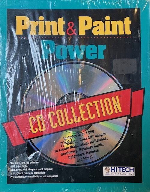 Print & Paint Power CD Collection – Sealed with Tear in Plastic – 1994 PC/CD ROM