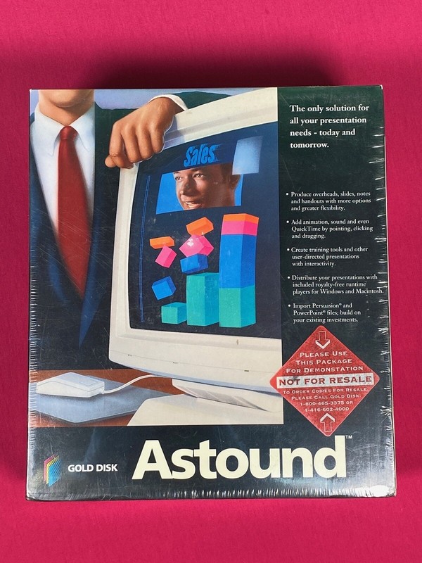 Gold Disk ASTOUND Multimedia Presentation Macintosh System 6.0.8/7 NEW *SEALED!*