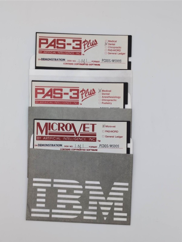 Artificial Intelligence Inc PAS-3 Plus MicroVet 5.25″ PC DOS Demo Lot of 3 Disks