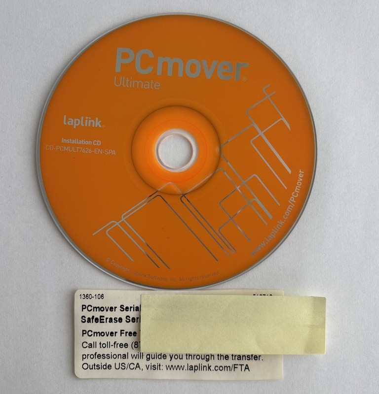 Laplink PCmover Ultimate High Speed Ethernet, SafeErase CD Only W/Product Key