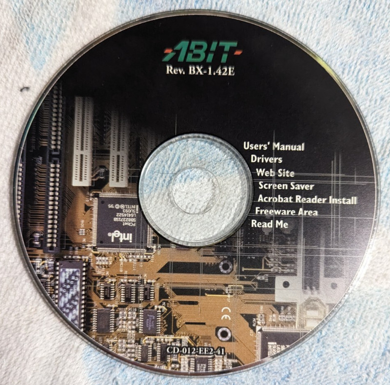 ABIT Motherboard Rev. BX-1.42E Installation CD Disk Only
