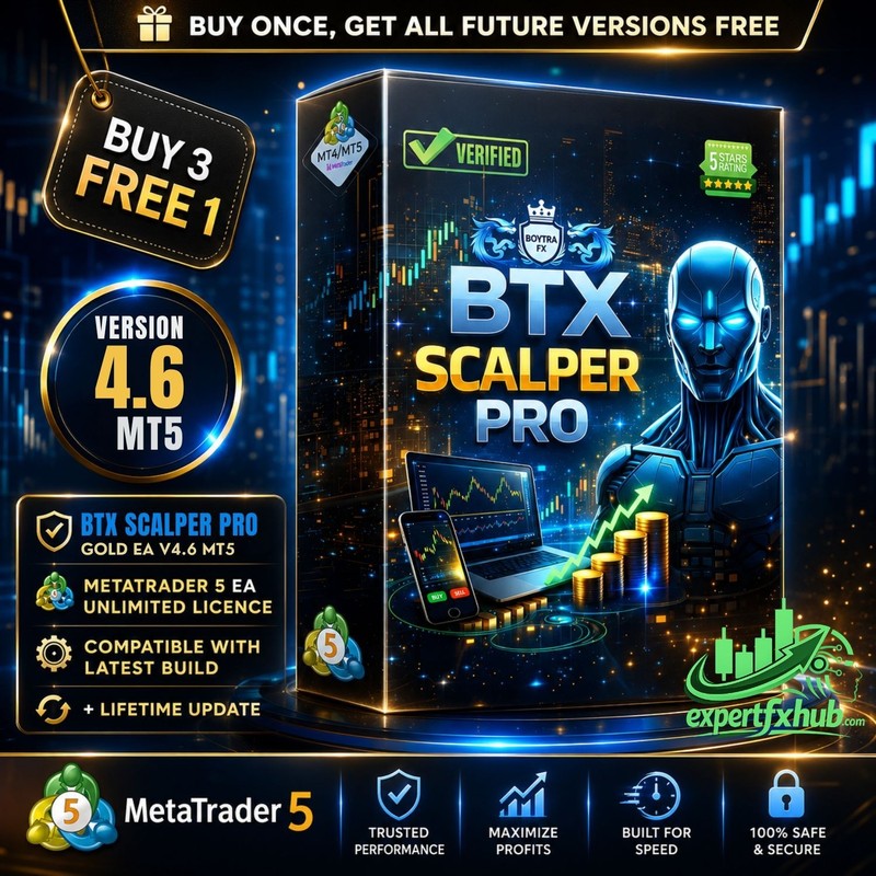 v4.6 BTX Scalper Pro EA Metatrader MT5 Gold Bot Trading Forex Robot prop firm