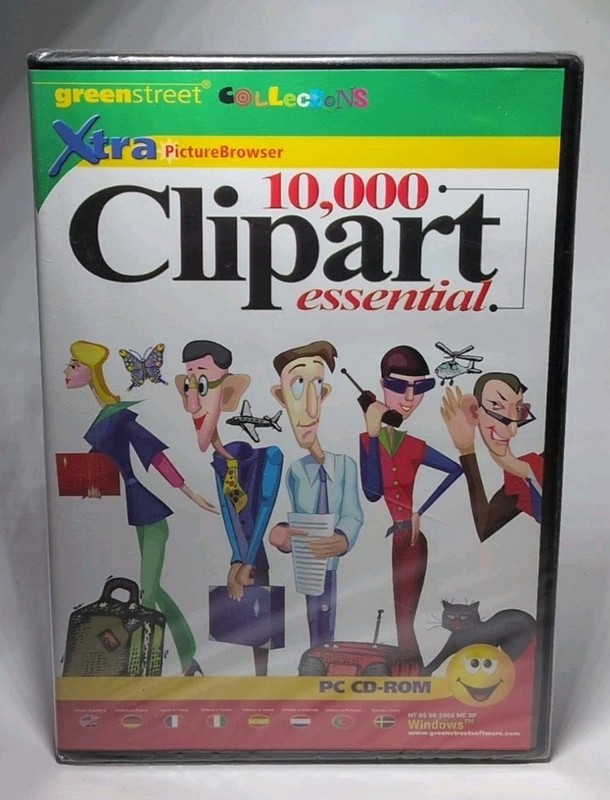 Greenstreet Collections 10,000 Clipart Essential PC CD-ROM NEW B519