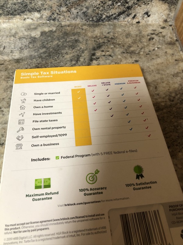 New 2019 H & R Block Simple Tax Situations Basic Tax Software Windows Mac gallery
