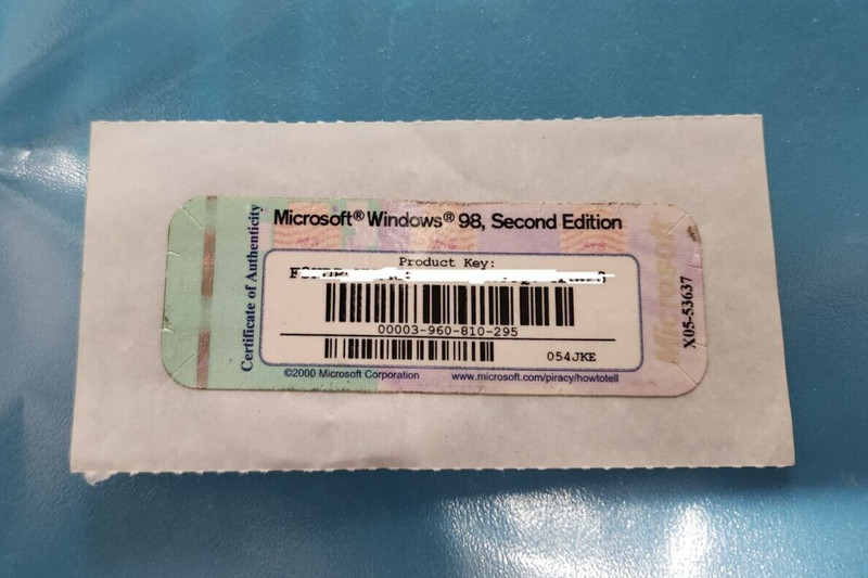 Microsoft Windows 98 Second Edition (2nd Edition) – COA ONLY!!!