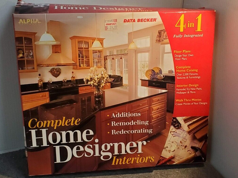 Alpha Software 1998 Complete Home Designer Interiors Windows 95 Manual +Software