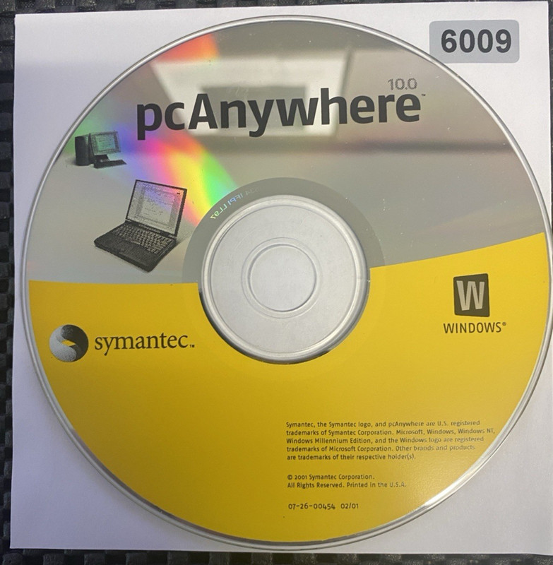 VINTAGE SOFTWARE | SYMANTEC PC ANYWHERE Version 10 Remote Control