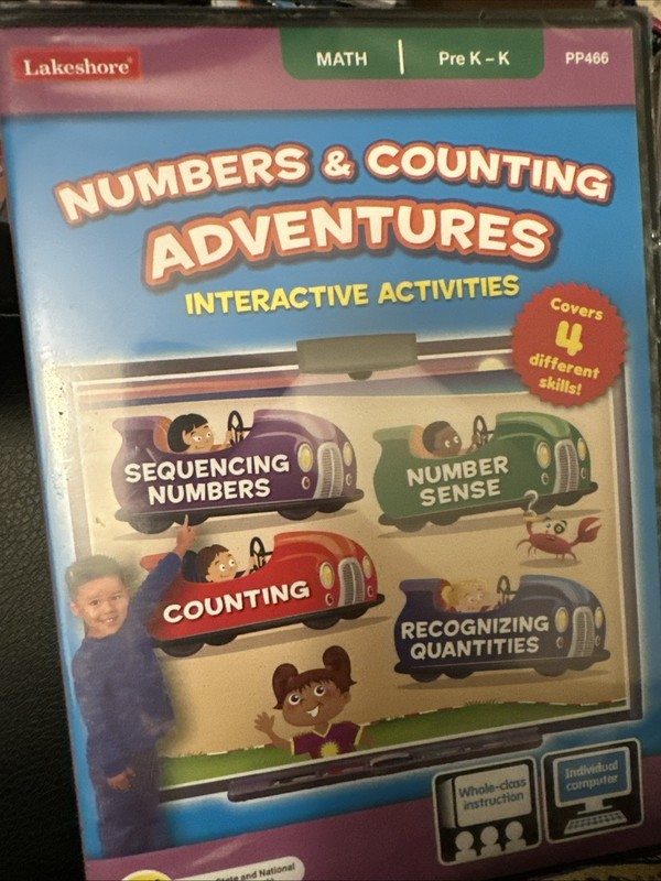 Lakeshore CD-ROM Numbers And Counting Adventures 4 Math Skills Pre K Education