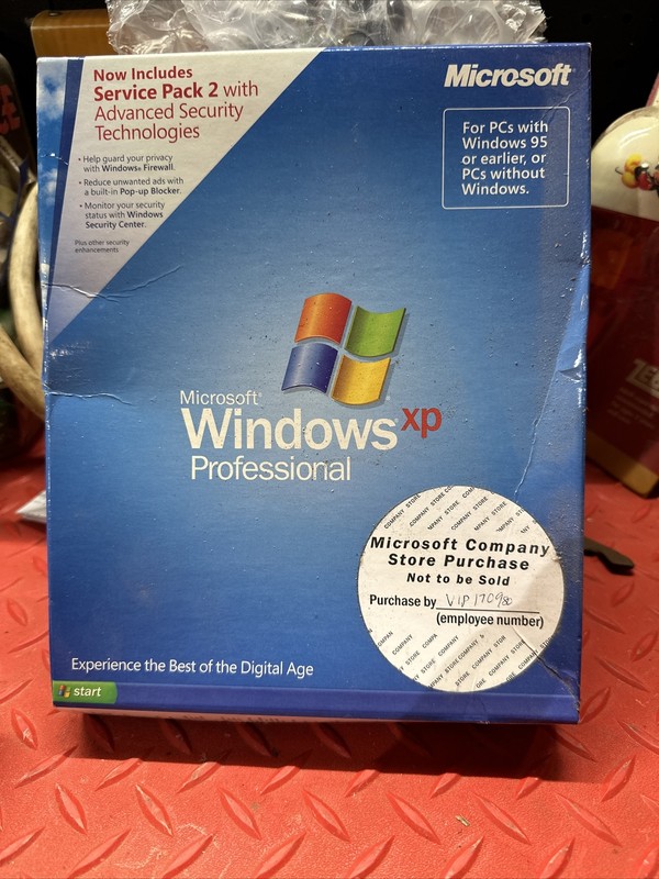 Microsoft Windows XP Professional w/ SP2 Sealed Retail Box Rare Company Purchase