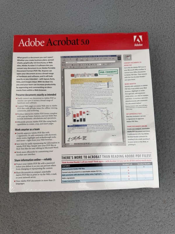 Adobe Acrobat 5.0 Windows XP New Sealed gallery